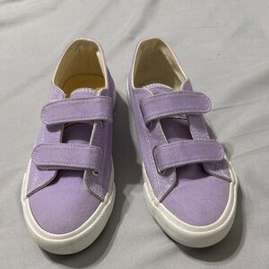 Kids Purple Velcro Sneakers